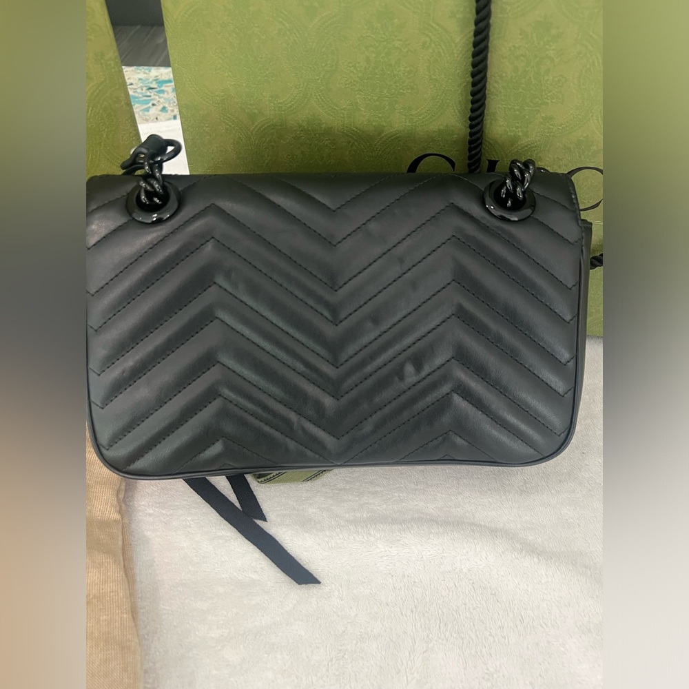 GG Marmont small shoulder bag black on black excellent condition - Picture 4 of 13